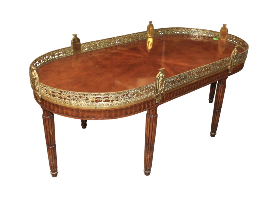 Vintage French 6 Legged Bronze Coffee Table (1 of 3)