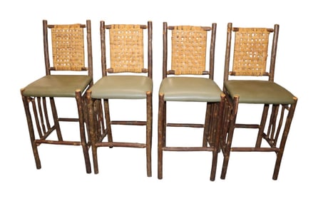Set of 4 Old Hickory Furn Adirondak Bar Stools