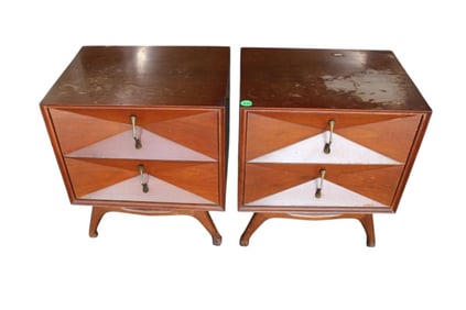 Pair Mid Century Modern nightstands