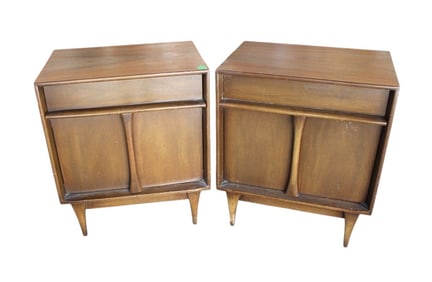 Pair Mid Century Modern Denck Nightstands