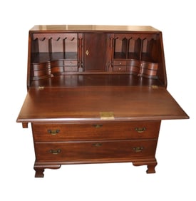 Vintage solid mahogany slant front desk