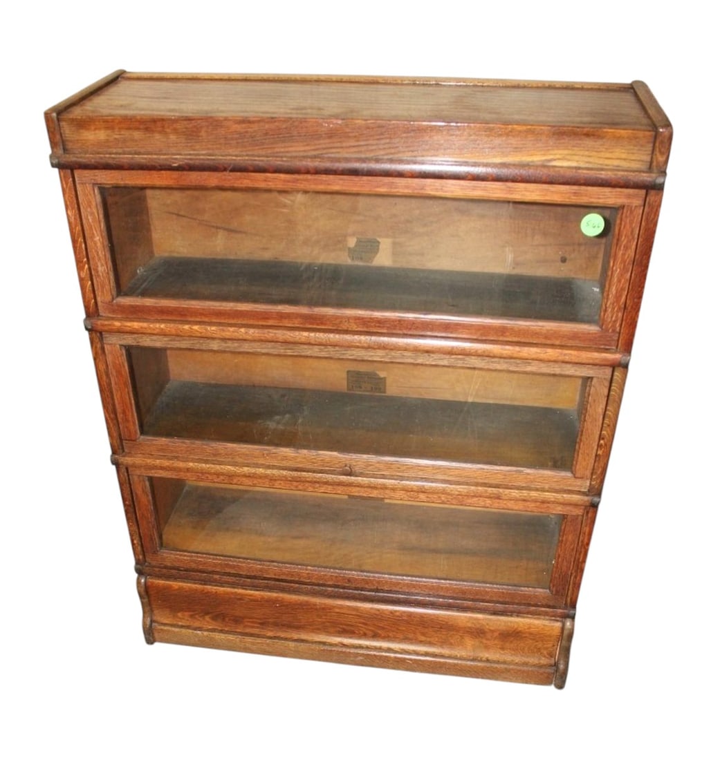 Antique Globe Wernicke 3 stack Barrister bookcase (1 of 4)