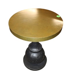 Modern design brass wrap 18" round accent table