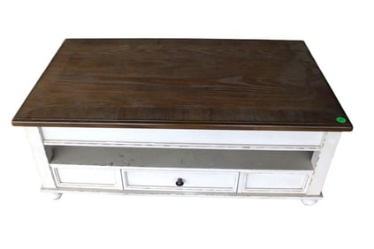 Country lift top distressed coffee table