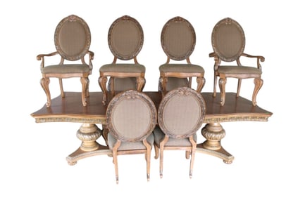 Contemporary 9pc maple dining set