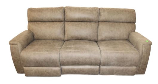 Upholstered suede leather power recliners sofa