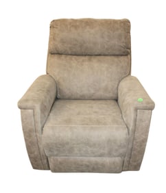 Upholstered suede leather power recliner chair