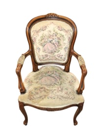 Vintage needlepoint style french style arm chair