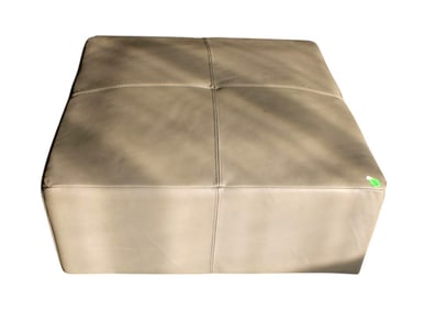 Large leather square decorator ottoman