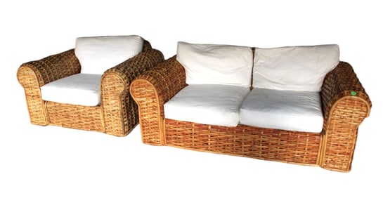 Polo Ralph Lauren vintage bamboo loveseat & chair