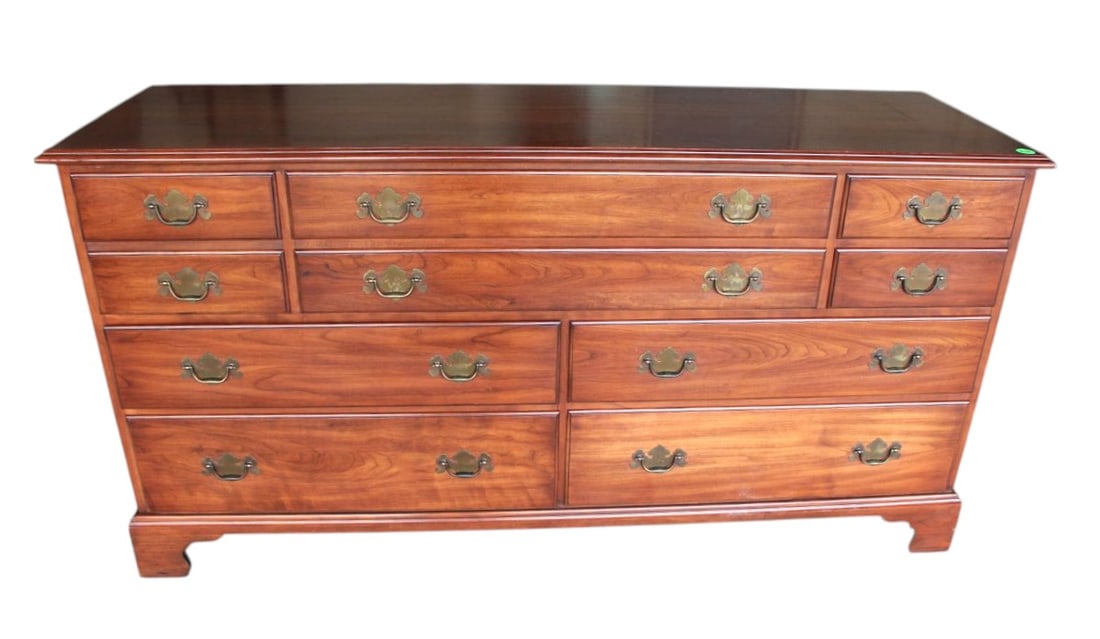 Henkel Harris 10 Drawer Cherry Low Chest (1 of 6)