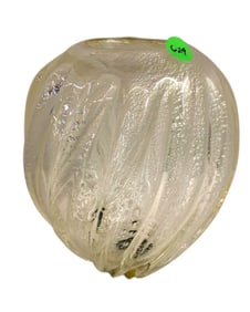 Vintage hand blown Murano glass twisted form vase