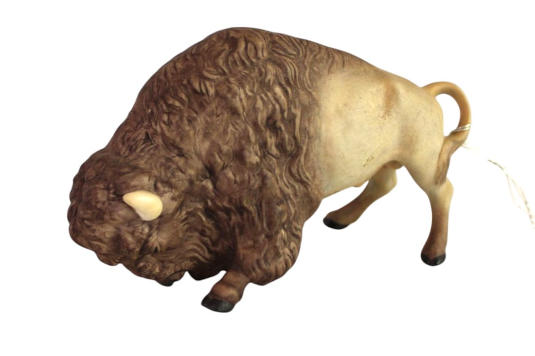 Signed Cybis dated 1968 porcelain buffalo: Signed Cybis dated 1968 porcelain buffalo, structurally sound and in good condition. 5.5"l x 3"h