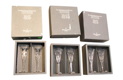 3pr Waterford Millennium Crystal Stemware