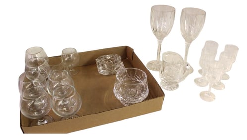 19 pieces of lead crystal and other maybe waterford