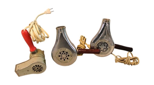3 semi antique hair blow dryers