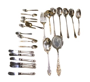 25pc. xix silverplate flatware