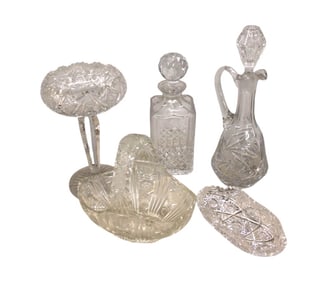5 pieces vintage cut lead crystal