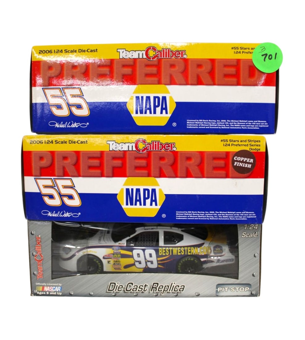 3 Mixed Die Cast Stock Cars 1/24 scale in boxes (1 of 1)