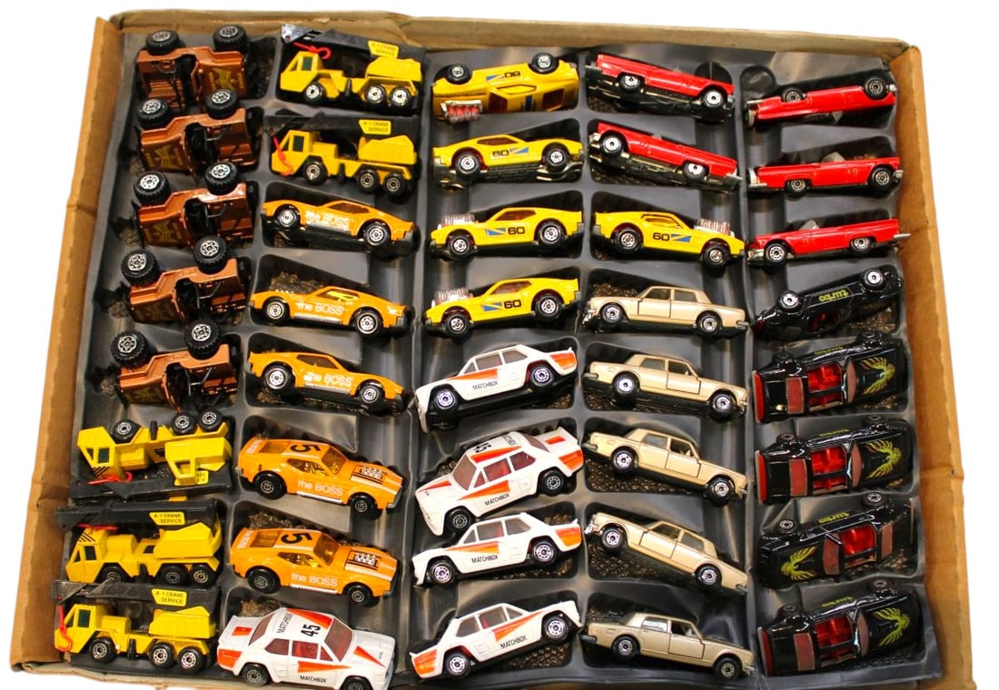 40 Matchbox cars: 40 Matchbox cars.