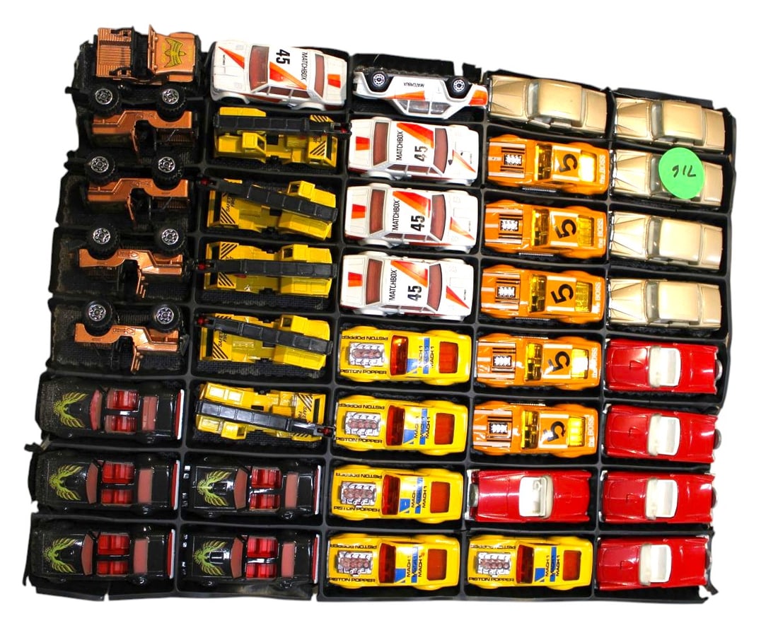 40 Matchbox cars: 40 Matchbox cars.