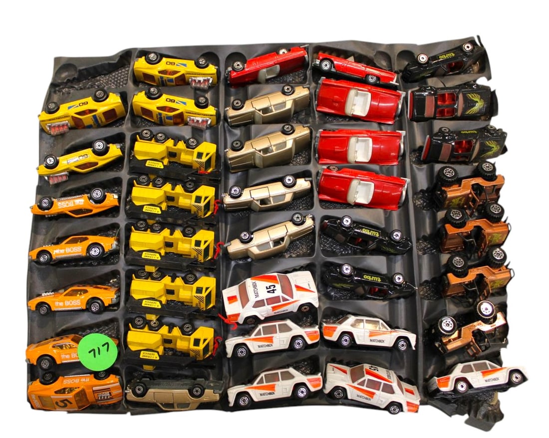 39 Matchbox cars: 39 Matchbox cars.