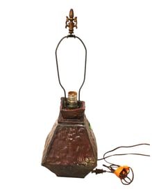 Mid Century glazed clay table lamp