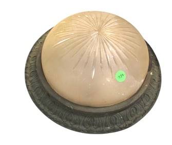 Semi antique cut glass globe ceiling dome light