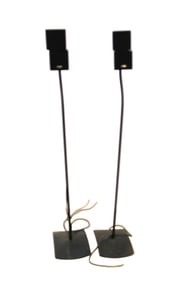 Pair of Bose satellite speakers on stands 42"h