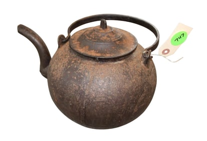 Semi antique cast iron teapot