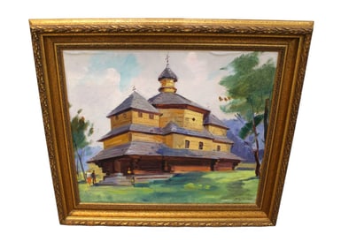 Nice vintage oil on board sg Mydo dated 1945