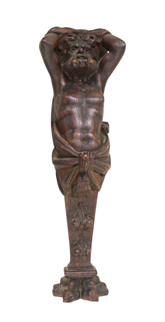 Antique oak hand carved figure attr RJ Horner (1 of 3)