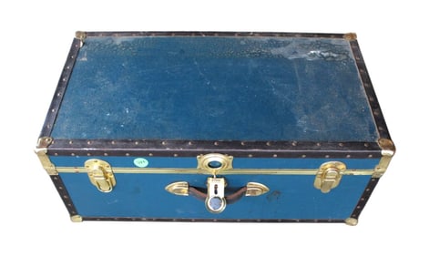 Blue steamer trunk