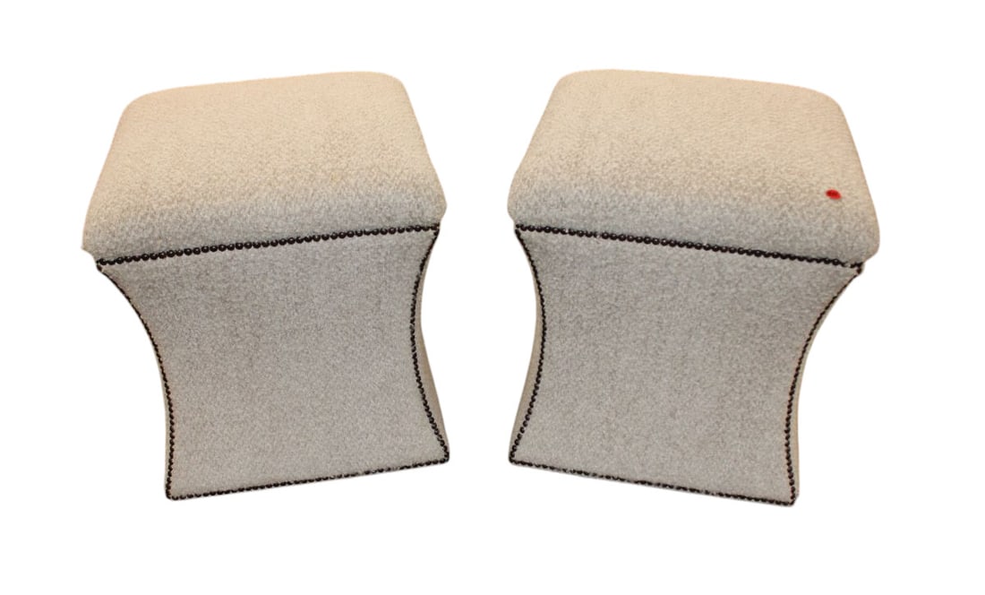 PR hour glass form square tacked decorator stools (1 of 4)