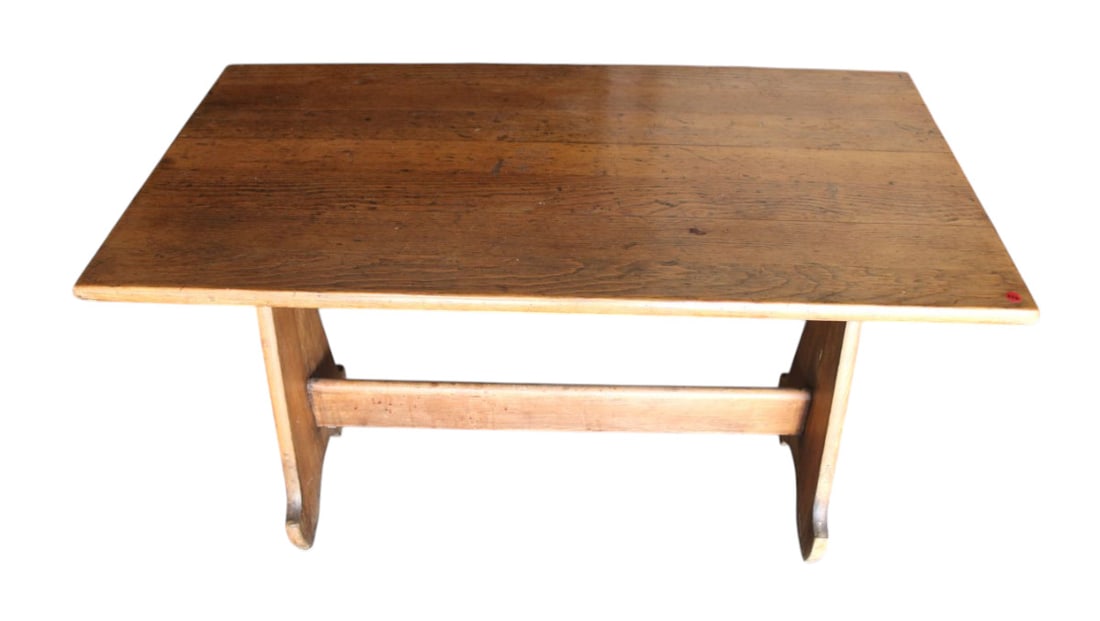 Vintage country oak pine trestle table (1 of 4)