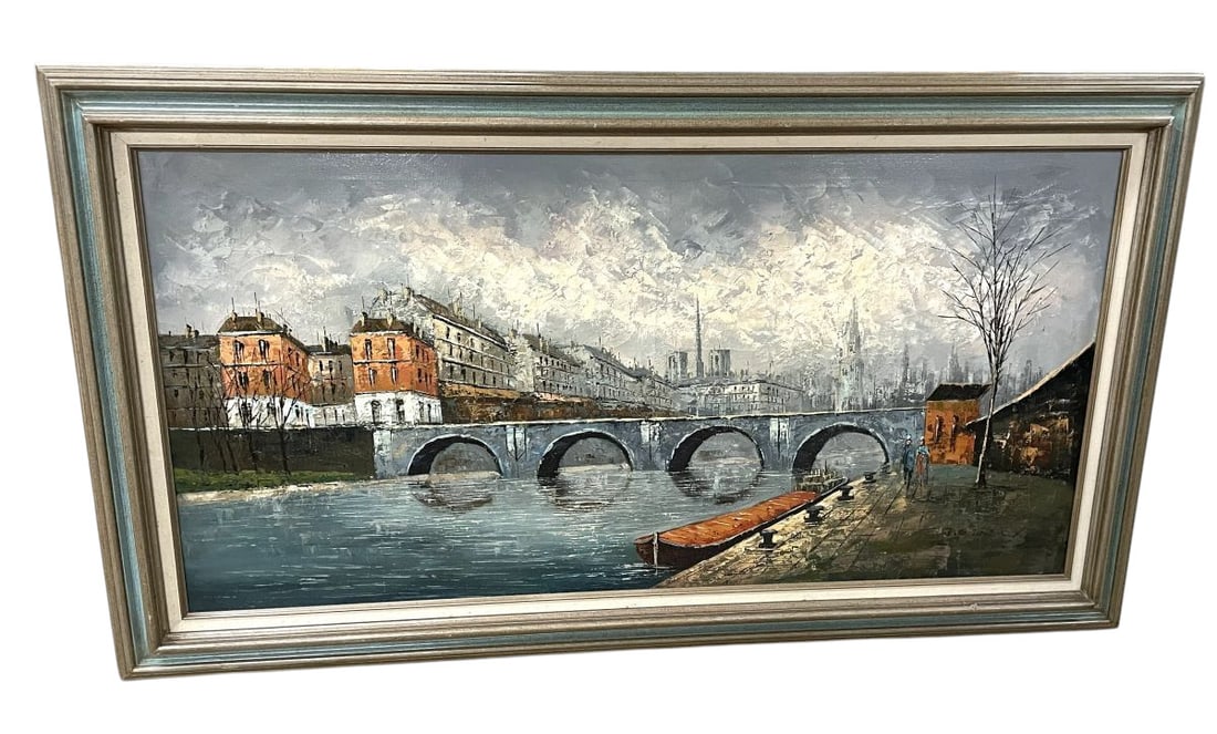 MidC oil on canvas sg P.G. Tele in original period frame (1 of 7)