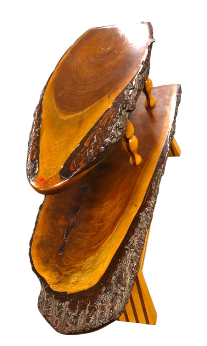 Unique MidC graduated 2-tier free edge side table (1 of 7)