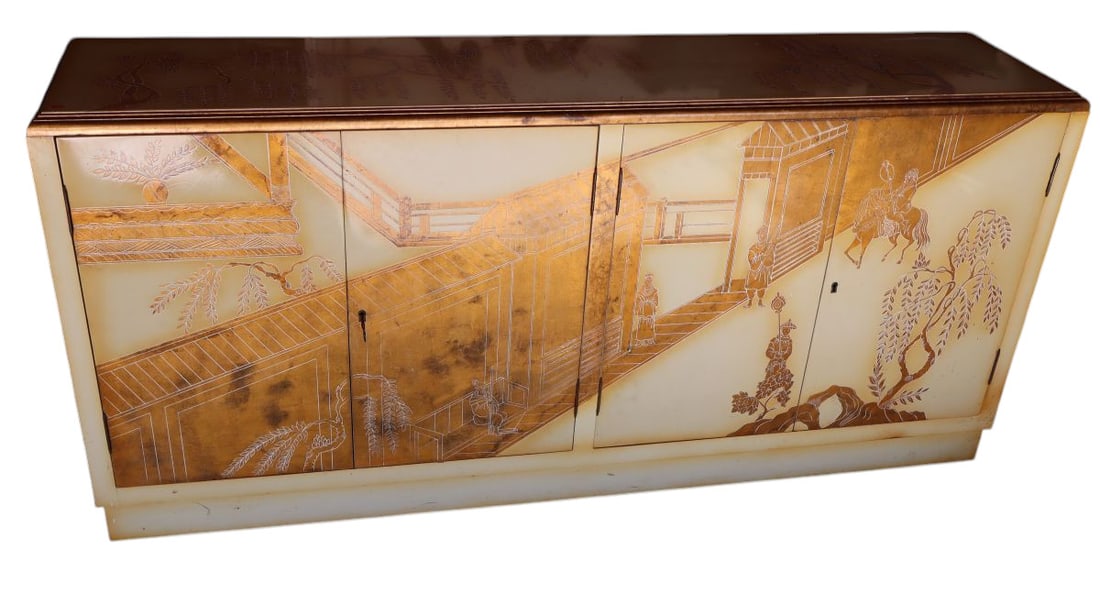 Vintage Asian inspired 4 door decorator buffet (1 of 5)