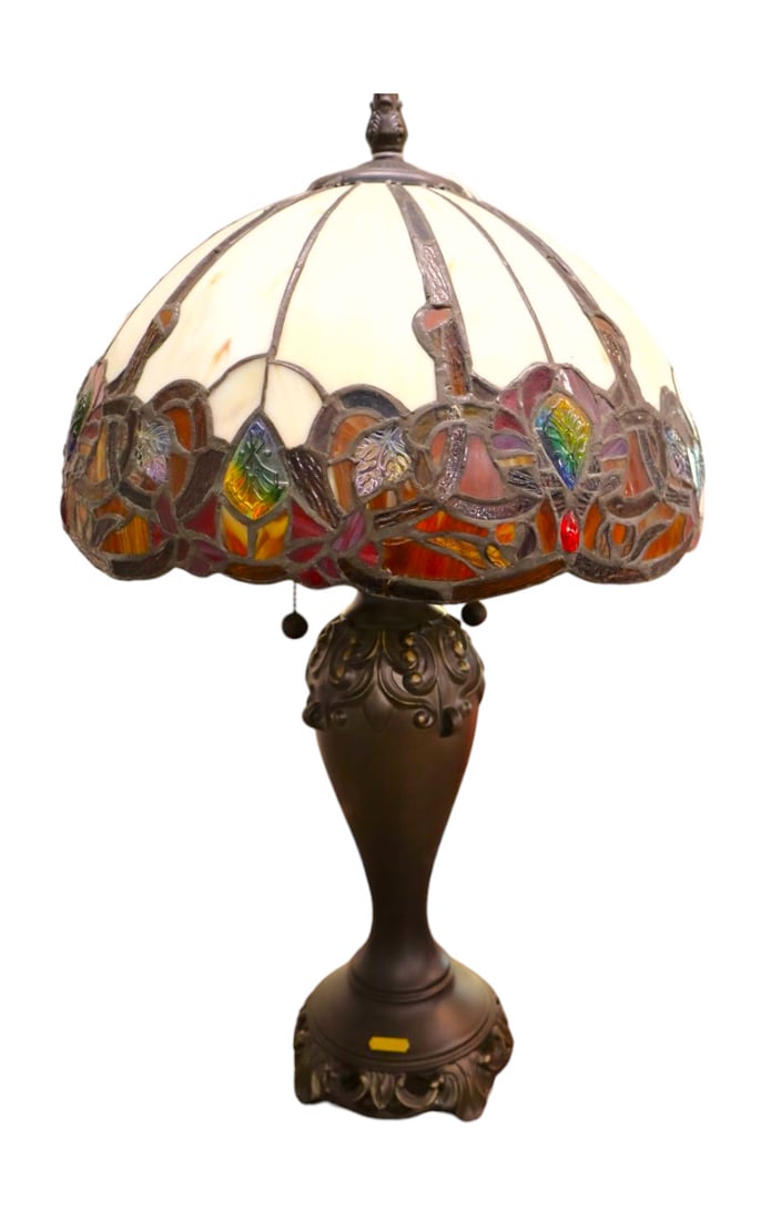 Dale Tiffany signed lead glass lamp diameter (1 of 5)
