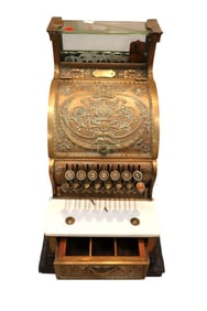 Nice antique National Ice Cream Parlor brass cash register, working