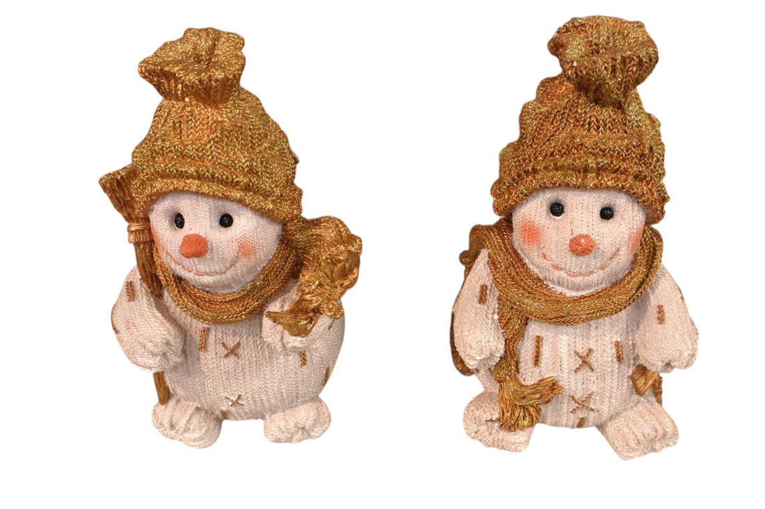 Pair of Christmas Snowman 11"h x 7" diameter: Pair of Christmas Snowman 11"h x 7" diameter