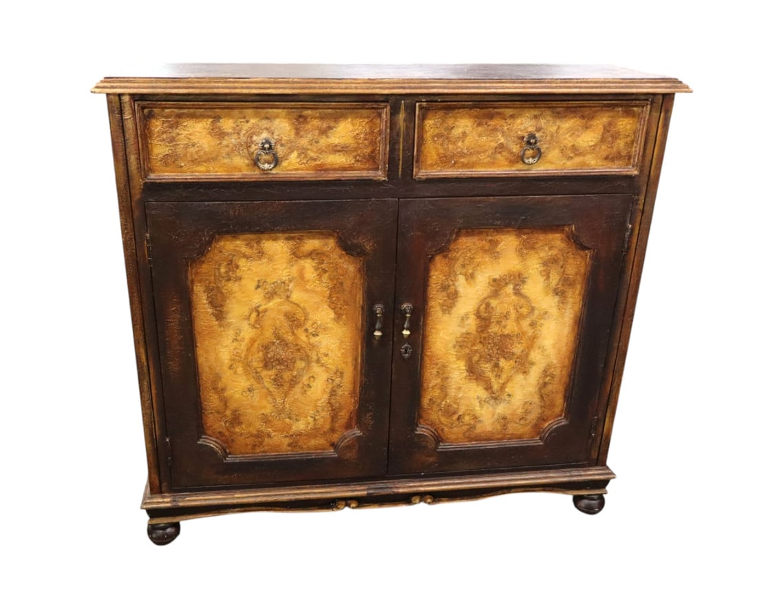 Distressed decorator 2 drawer 2 door console cabinet (1 of 7)