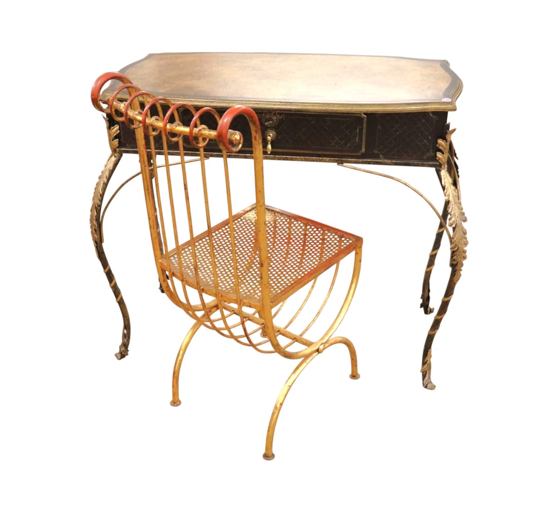 Fancy petite carved desk or vanity with chair (1 of 14)