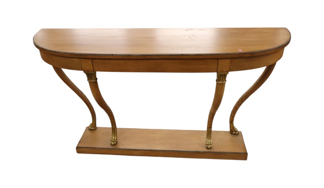 Mahogany 4 legged console table with paw feet (1 of 7)