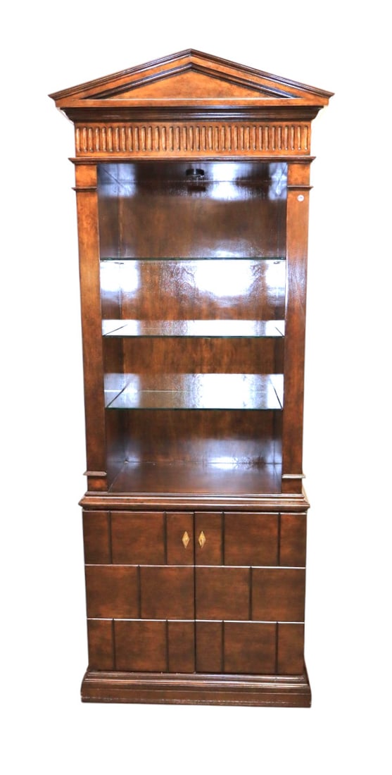 Quality regency style display lighted curio cabinet (1 of 4)