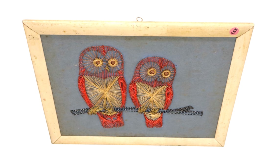 MCM string art framed owls on branch (1 of 1)