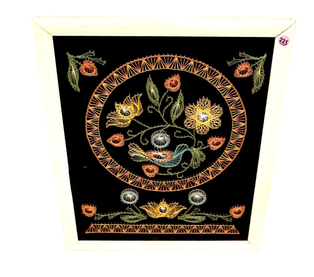 Mid Century Modern string art framed bird of paradise (1 of 1)