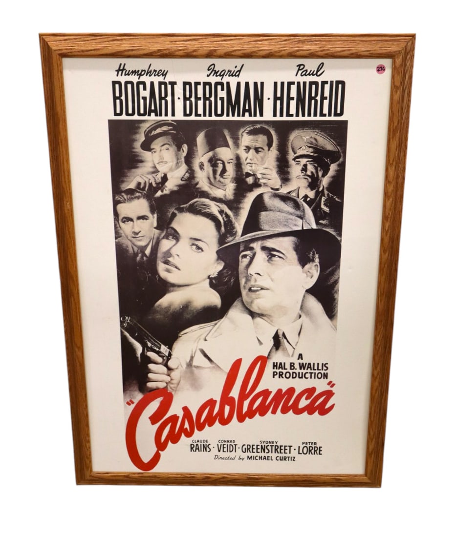 Framed movie poster Casablanca in oak frame (1 of 1)