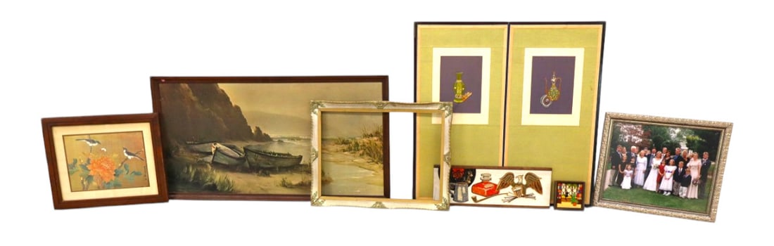 Vtg 7pcs art and frames in various sizes and subjects (1 of 5)