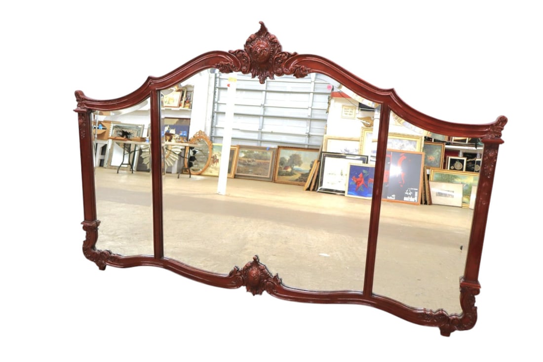 Quality 3-section double buffet or back bar mirror (1 of 6)